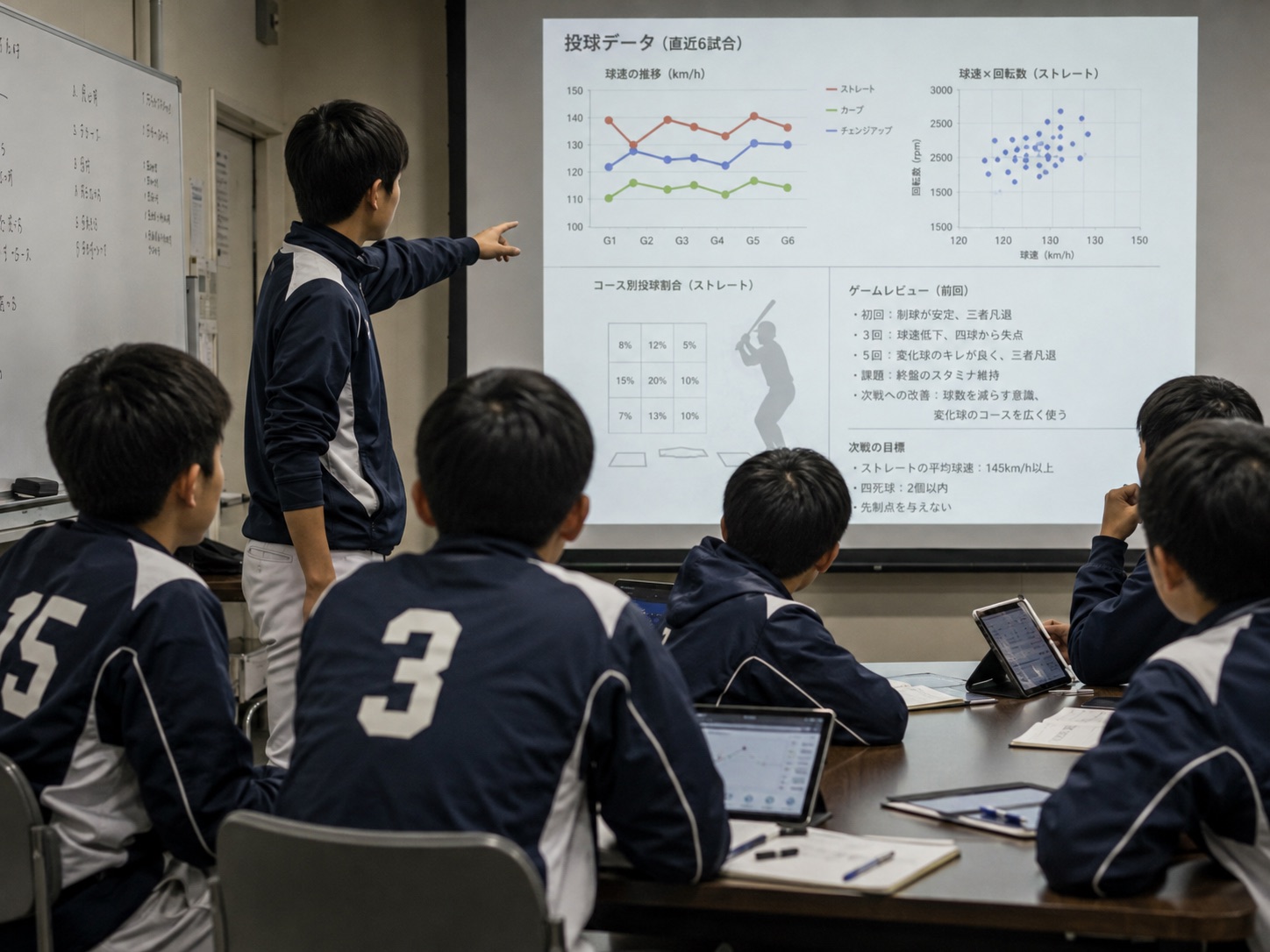 投球データを使ったチームミーティング